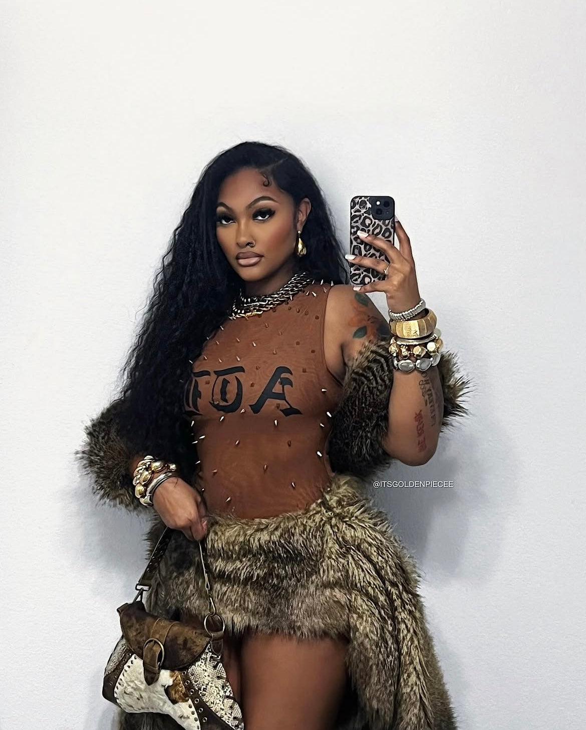 Xtraaa mini foxy fur skirt