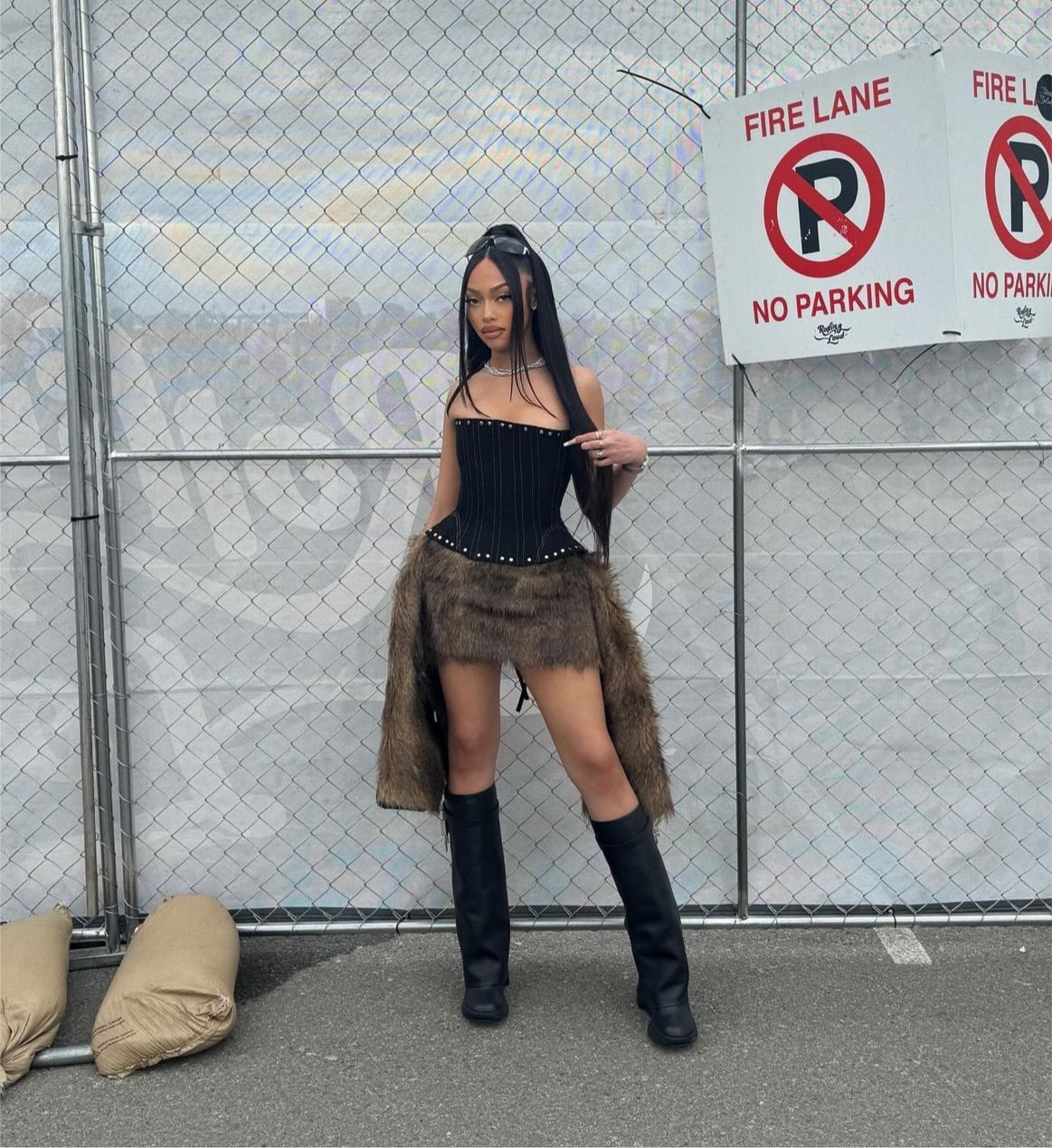 Foxy fur mini skirt